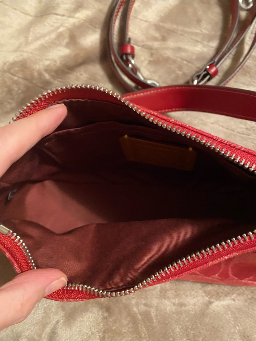 Coach Red Signature Canvas Small Crossbody - Picture 2 of 3